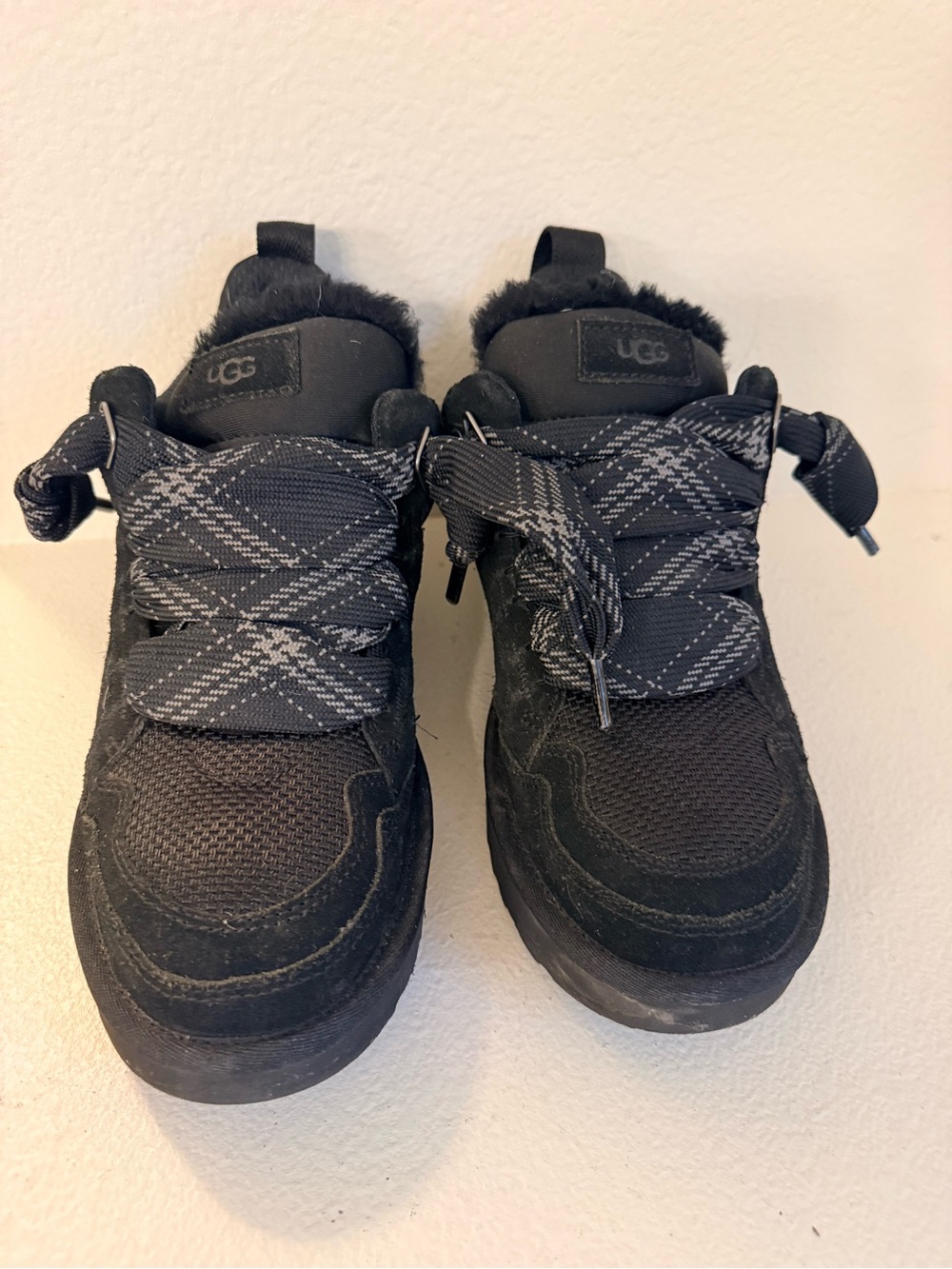 UGG women’s  Black Cozy Lace-Up Sneakers